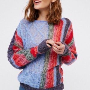 Free People Multicolor Loose Knit Sweater large